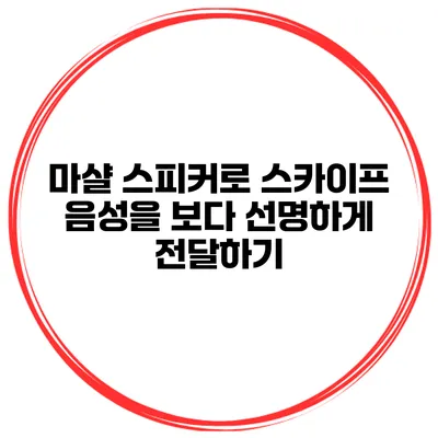 마샬 스피커로 스카이프 음성을 보다 선명하게 전달하기