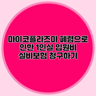 마이코플라즈마 폐렴으로 인한 1인실 입원비 실비보험 청구하기