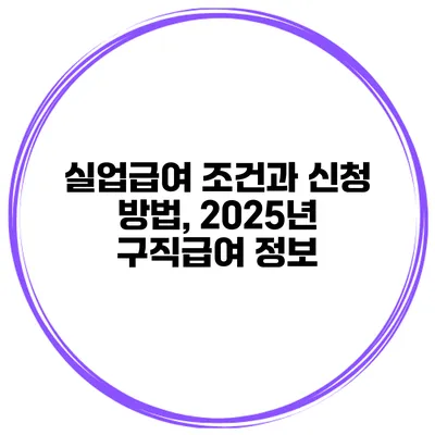 실업급여 조건과 신청 방법, 2025년 구직급여 정보