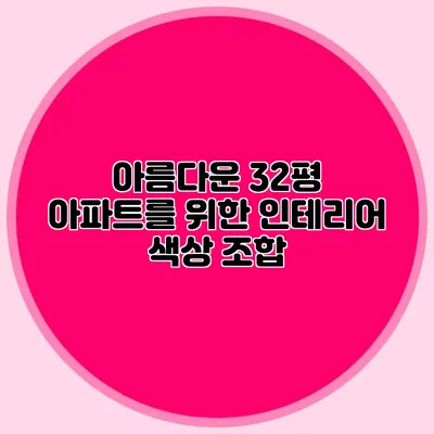 아름다운 32평 아파트를 위한 인테리어 색상 조합