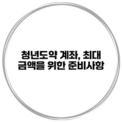 청년도약 계좌, 최대 금액을 위한 준비사항